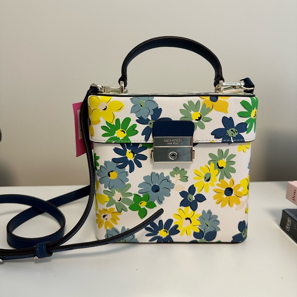 Kate Spade Floral “Parchment” Square Bucket Bag